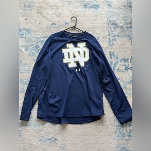 Notre Dame Players' Sideline Under Armour Coldgear Reactor Long Sleeve Shirt XXL
